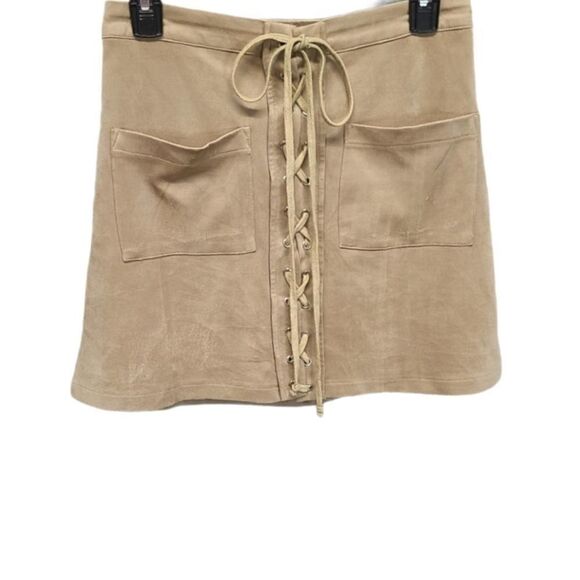 Olivaceous Dresses & Skirts - Lace Up Faux‎ Suede Mini Skirt Size Medium